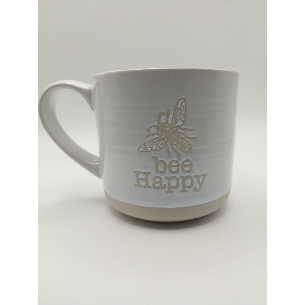 Spectrum Designz Bee Happy Stoneware Coffee Mug – Raised 3D Honeybee Design New